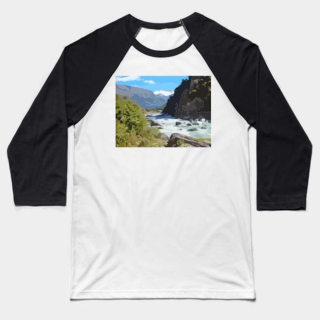 Rob Roy Glacier Track Digital Painting Baseball T-Shirt by gktb